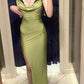 Green simple elegant black lace slim fit long slit ball gown prom dress evening gown party dress nv2623