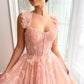 3D Schmetterlingskleid Rosette Korsettkleid Süßes A-Linien Ballkleid nv1676