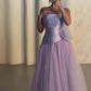 NiceVestidos - Robe de princesse longue en satin et tulle violet, élégante et élégante, NV5862