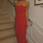 Rotes schlichtes, elegantes, langes Ballkleid-Abendkleid NV2230