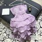 Schulterfreies, gewelltes, gestuftes Mini-Partykleid, Geburtstags-Outfit, Abendkleid, Ballkleid nv2049
