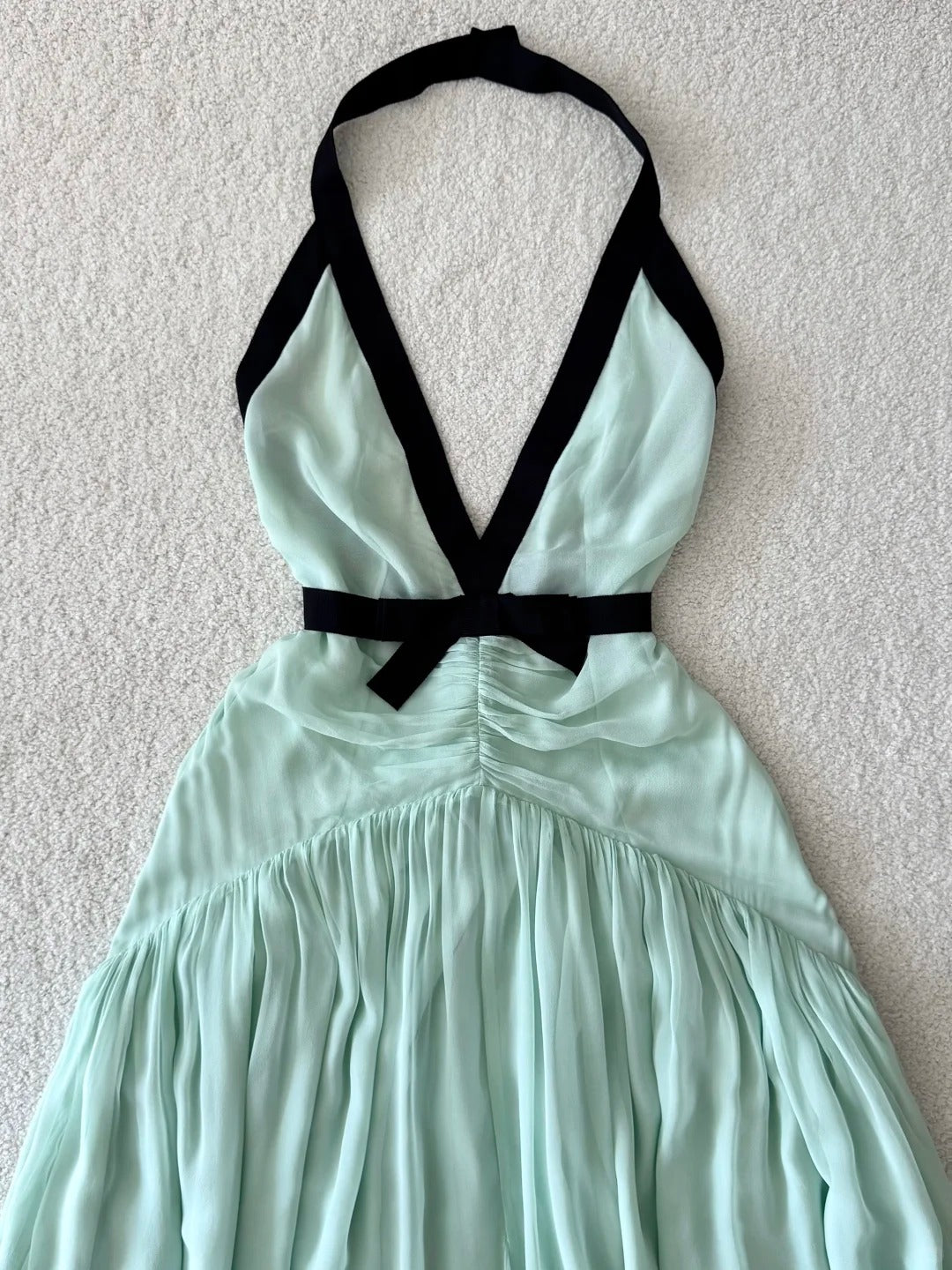 NiceVestidos - Robe bustier en mousseline vert menthe pour les vacances et les voyages nv5542