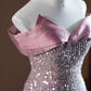 Rosa funkelndes langes Meerjungfrau-Ballkleid mit Pailletten, Abendkleid, Partykleid, nv4751