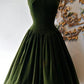 Robe de soirée longue en velours, élégante et vintage, rouge/vert foncé, simple, robe de bal, robe de soirée, robe de soirée, nv3382