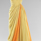 Robe de soirée longue en tulle, élégante et tendance, sans bretelles, jaune, nv3597