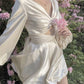 Robe de soirée courte à col en V blanche et à la mode nv1874