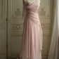 Robe de soirée longue en tulle rose, élégante et douce, avec perles, nv3417