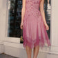 NiceVestidos - Robe de bal mi-longue perlée rose NV5692