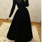 Vintage Black With White Tulle Ball Gown A-Line Party Dress Evening Dress nv2365