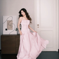 Strapless Pleated Prom Dress Blush Pink Beaded A Line Formal Evening Gown  NV7245