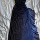 Black/blue/Purple shiny gradient exquisite elegant suspender long tulle ball gown evening dress nv3314