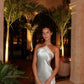 Light silver fashion strapless shoulder slim fit lace long impressive ball gown evening dress party dress nv2577