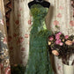 Green shiny fashion unique long tulle ball gown evening dress nv3499