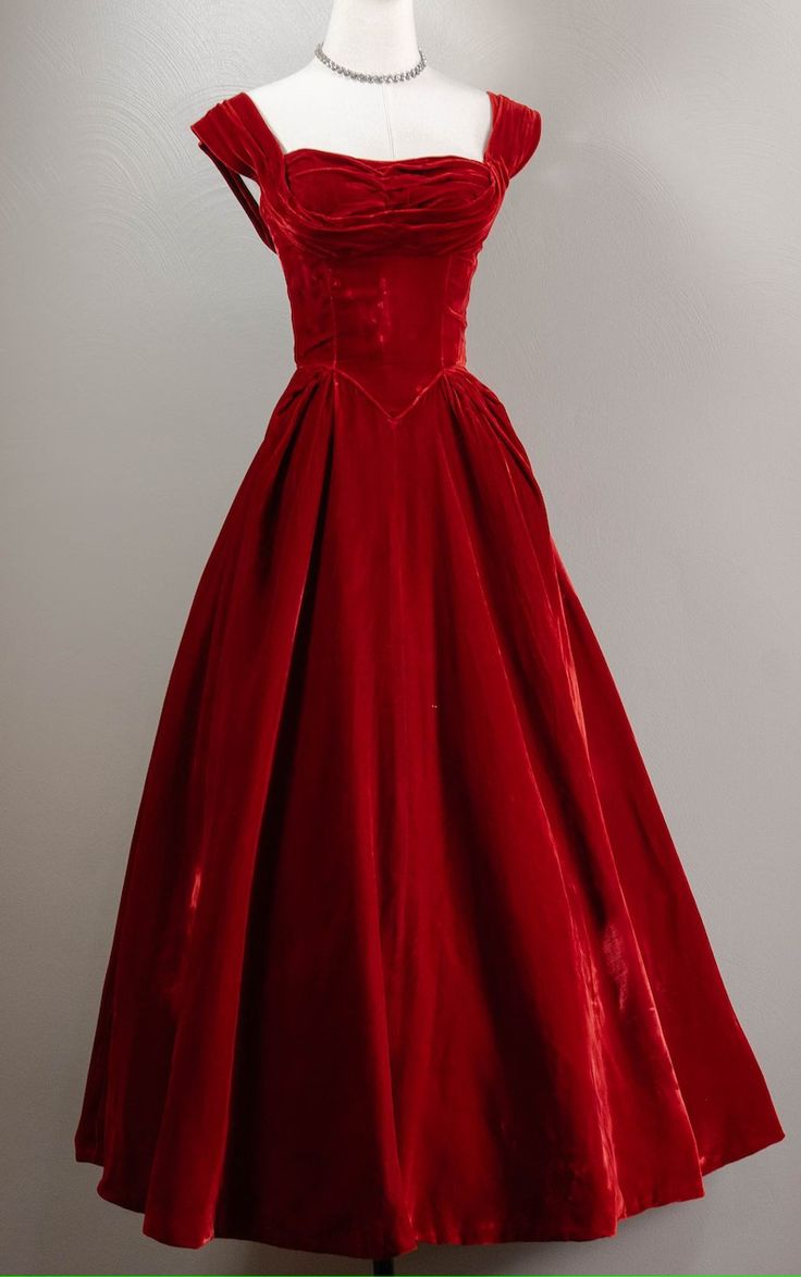 Red vintage fashion wide straps long velvet elegant ball gown evening dress party dress nv3394