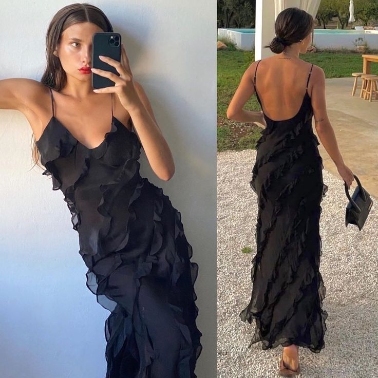 Black Fashion Elegant Ruffle Long Mermaid Slim Tulle Ball Gown Evening Dress Wedding Guest Party Dress nv3212