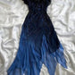 Navy Blue Vintage Elegant Exquisite Beaded Charming Long Tulle Prom Gown Evening Dress Party Dress nv3265