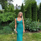 Robe de soirée moulante bleue élégante sans manches, robe de soirée nv2256