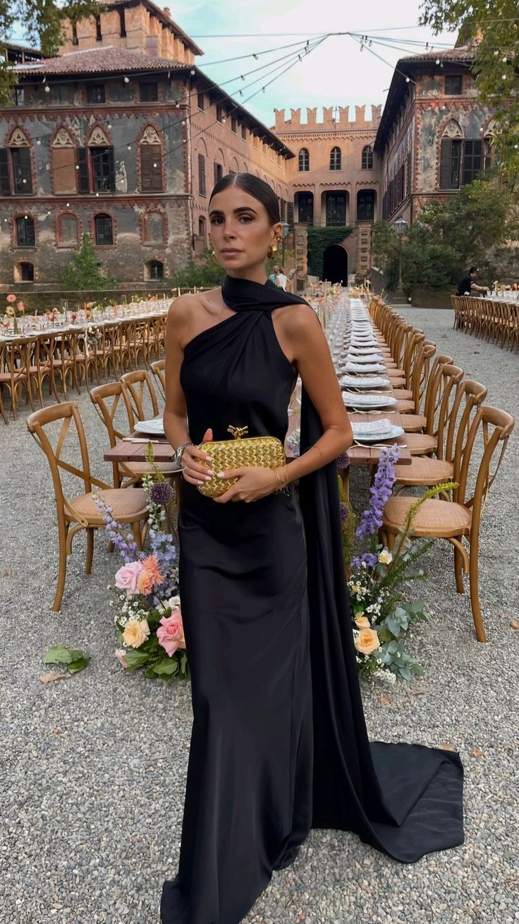 Black stylish elegant off-shoulder long satin ball gown evening dress wedding guest party dress nv2980