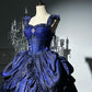 Robe de soirée longue en satin bleu, élégante, style vintage, mystérieuse, longueur au sol, robe de bal, robe de soirée, nv4192