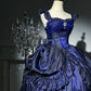 Robe de soirée longue en satin bleu, élégante, style vintage, mystérieuse, longueur au sol, robe de bal, robe de soirée, nv4192