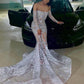 Silver Long Sleeve Off Shoulder Sequin Long Evening Dress Ball Gown Mermaid Slim Sexy Beaded Crystal nv3116