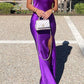 Elegantes lila rückenfreies Ballkleid lila Hochzeitsgast-Kleidung Abendkleid Partykleid nv1851