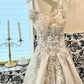 Einseitig schulterfreies, schwer besetztes Chiffon-Abendkleid mit Nietenbesatz NV6719