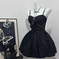 Robe de soirée courte en mousseline de soie, noire, vintage, élégante, mignonne, cool, douce, robe de bal, robe de soirée, robe de fête d'anniversaire, robe de bal nv4050