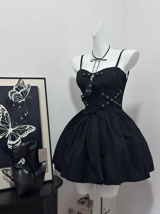 Black Vintage Elegant Cute Cool Sweet Short Chiffon Homecoming Dress Prom Dress Evening Dress Birthday Party Dress Prom Dress nv4050