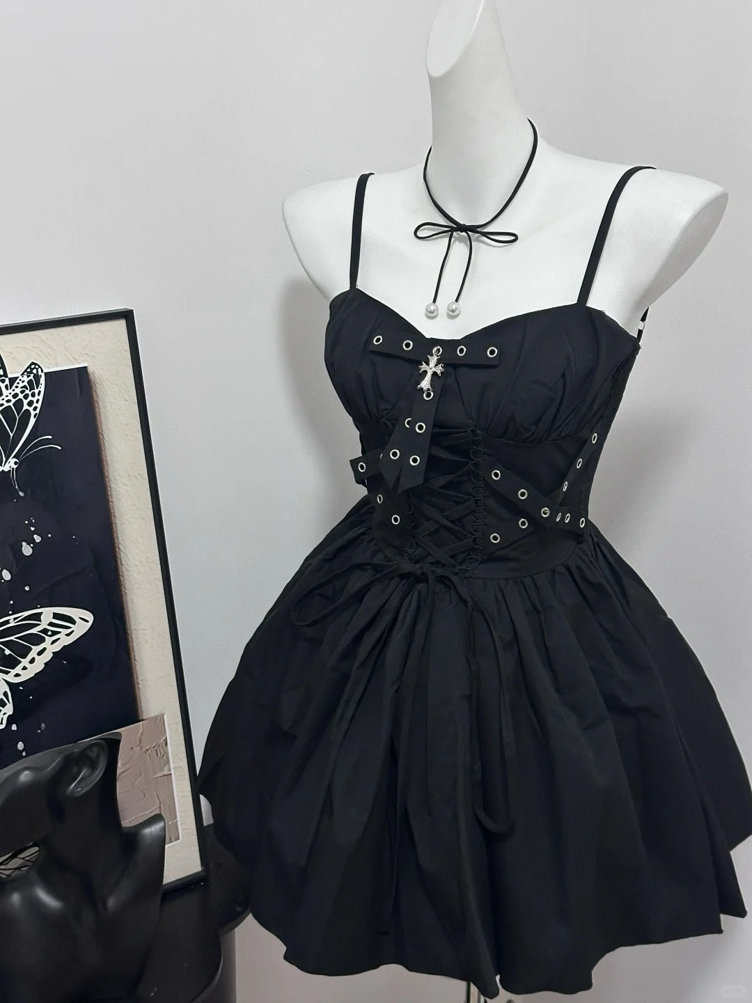 Robe de soirée courte en mousseline de soie, noire, vintage, élégante, mignonne, cool, douce, robe de bal, robe de soirée, robe de fête d'anniversaire, robe de bal nv4050
