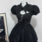 Robe de soirée courte en mousseline de soie, noire, vintage, élégante, mignonne, cool, douce, robe de bal, robe de soirée, robe de fête d'anniversaire, robe de bal nv4050