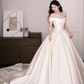 Off The Shoulder Satin Ballgown Wedding Dress Bridal Gown  NV7270