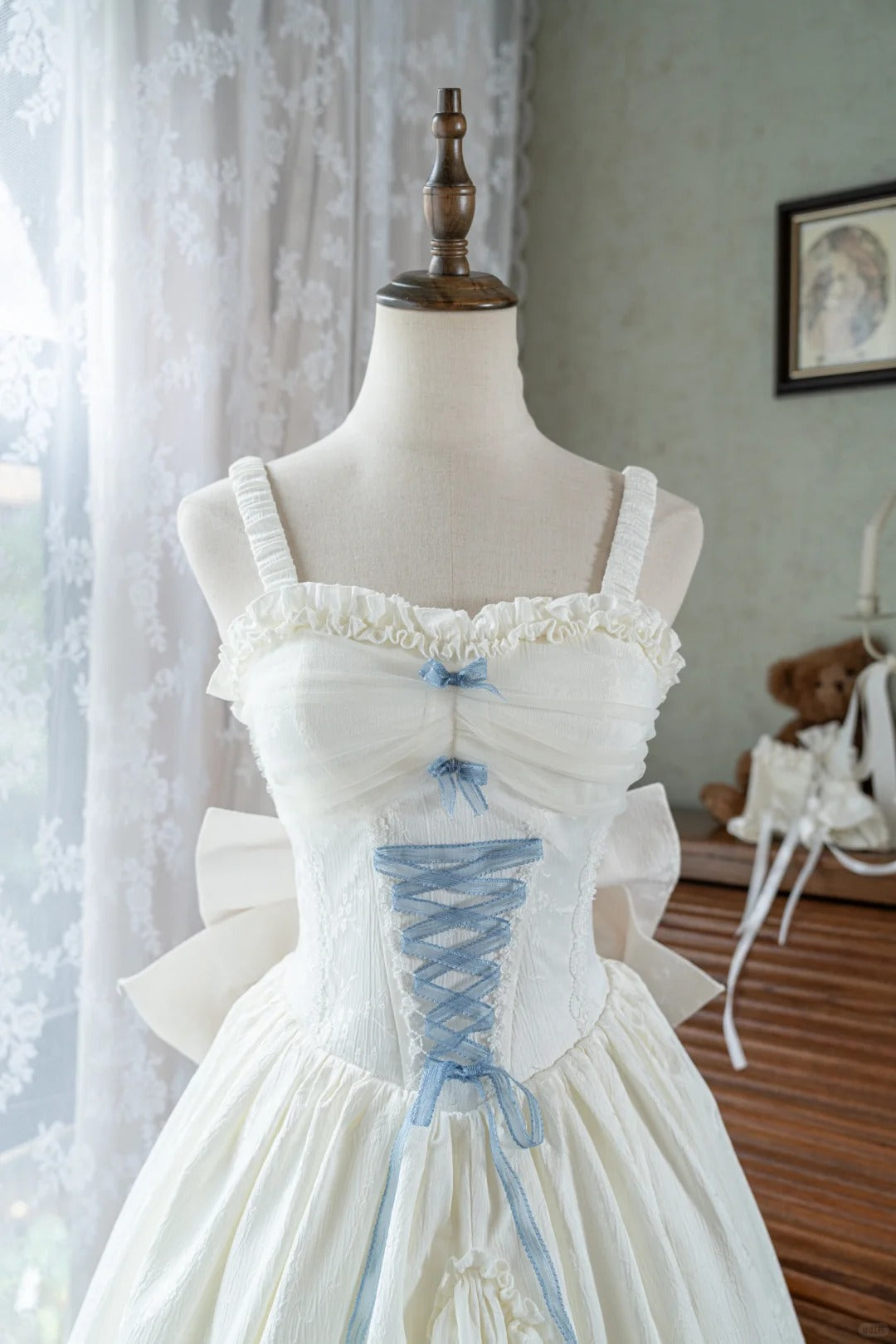 Weißes süßes Schleifen-langes Satin-Chiffon-Ballkleid Abendkleid Geburtstagskleid Erwachsenenkleid nv4195