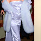 Lila/blaues langes Satin-Ballkleid, Geburtstagspartykleid, NV5287