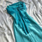 Robe de soirée élégante en mousseline de soie, longue, bretelles spaghetti, bleue, mode, robe de bal, robe de soirée, nv3683