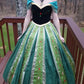 NiceVestidos - Robe de soirée princesse en tulle à manches courtes, couleur noire et verte, coupe trapèze, longueur au sol, NV5779