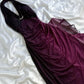 Lila Mode Farbverlauf Glänzend Elegante Strap Lange Chiffon Ballkleid Abendkleid Partykleid nv3594