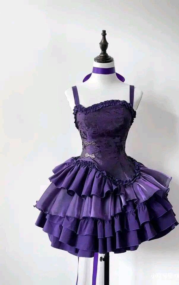 Lila stilvolles kurzes Schulanfangskleid Partykleid nv4902