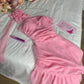 Robe de soirée longue en mousseline de soie à volants, élégante et florale, style bal de promo, rouge, nv3550