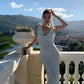 Blaues schlichtes, elegantes Meerjungfrau-Kleid, langes Ballkleid, Abendkleid, Partykleid, NV2232