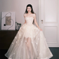 Spaghetti Strap 3D Flower Sheer Tulle Prom Dress, Square Neck Formal Gown  NV7337