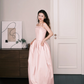 Light Pink Strapless Bubble Prom Dress 3D Floral Evening Gown  NV7214