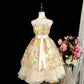 Robe de soirée courte élégante en tulle à fleurs blanches, robe d'anniversaire nv4778