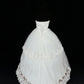 White Delicate Beading Elegant Long Lace Tulle Ball Gown Evening Dress nv4923