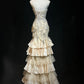 Luxuriöses und prachtvolles langes Abendkleid mit aufwendiger Perlenverzierung, Ballkleid NV6576