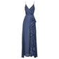 Camisole-Kleid mit unregelmäßigem Rüschenbesatz und Schlitz, Rosarot, NV1339