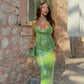 Grünes, modisches, langes Ballkleid mit Pailletten, Abendkleid, Partykleid, nv4768