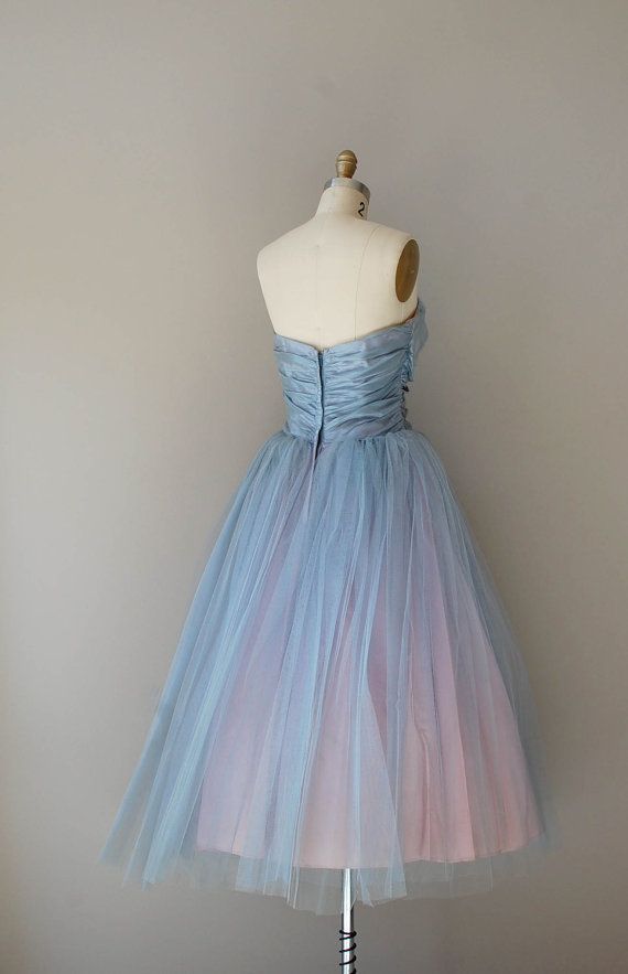 Robe de soirée d'anniversaire à la mode rétro bleu poudre douce et mignonne avec haut tube nv3050