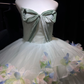 Mint Green Strapless Tulle Ball Gown, Corset Dress with Big Bow & 3D Butterfly Petal Appliques  NV7087