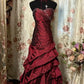 Burgunderrot Vintage Elegante Mode Exquisite Perlen Langes Satin Ballkleid Abendkleid Ballkleid nv3766